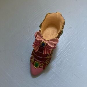 Miniature Pink Decorative Shoe with Bow